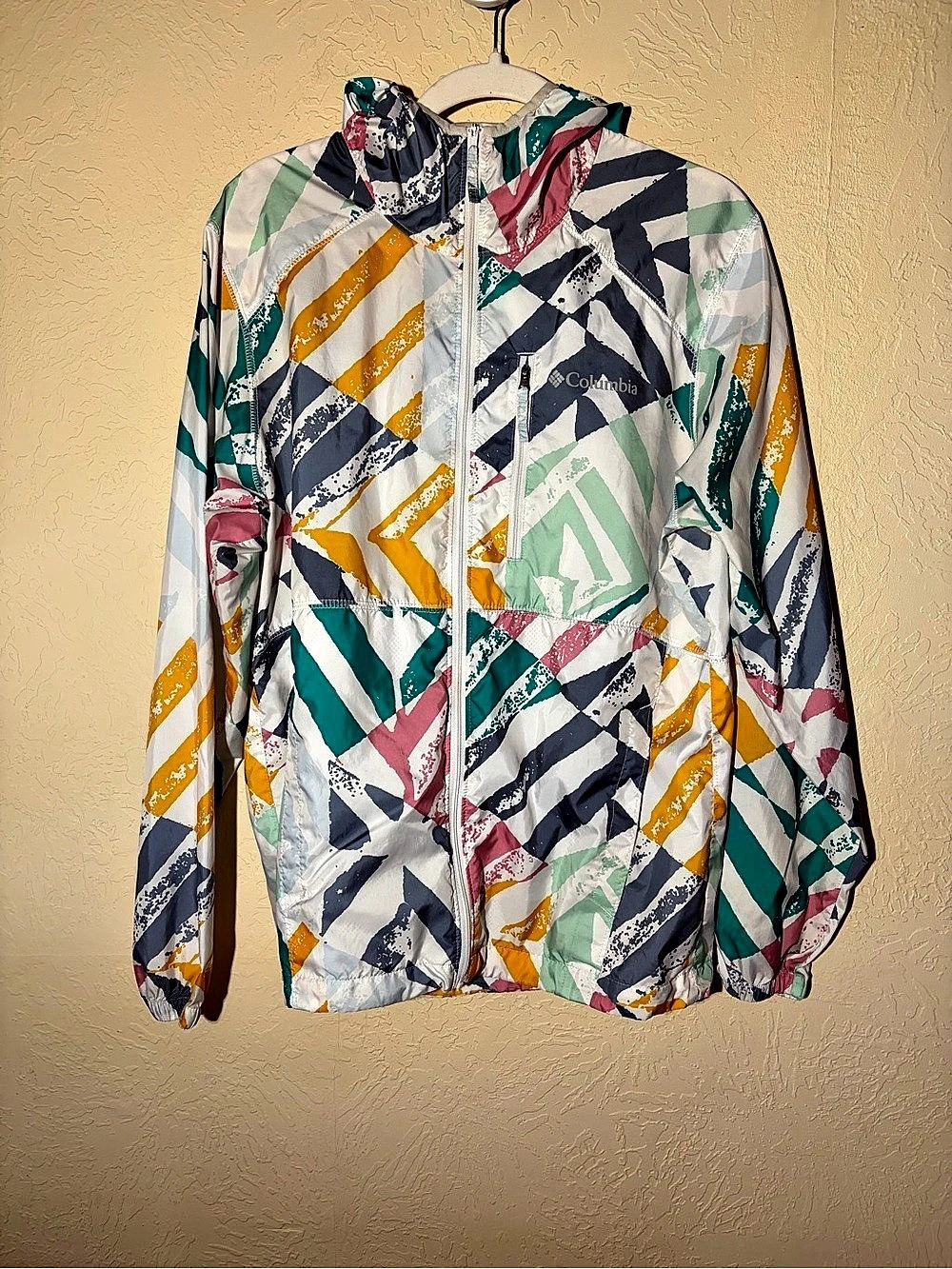 Columbia Flash Forward Geometric Printed Windbreaker Women’s Small #1990’s